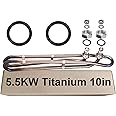 Dgqtrx 5.5kw Titanium Hot Tub Heater Element for Balboa Spa Heater Element，Flo-Thru Universal Hot Tub Heater Replacement Element（10 in）