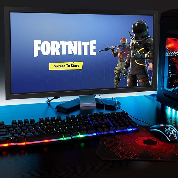 GAMING KEYBOARD AND MOUSE AND MOUSE PAD AND GAMING HEADSET, WIRED LED RGB BACKLIGHT BUNDLE FOR PC GAMERS AND XBOX AND PS4 USERS – 4 IN 1 EDITION HORNET RX-250