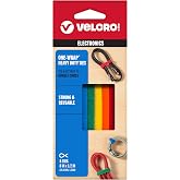 VELCRO Brand ONE-WRAP Cable Ties, 8in x 1/2in, Multicolor, 5 Pack | Self Gripping Reusable Cable Ties For Organizing Wires And Cords; Color Code Devices, Chargers And Electronics