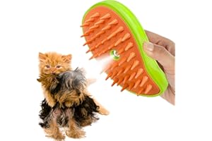 ZDO Cat Mist Brush, 3 in 1 Cat Comb for Massage, Self Cleaning Cat Brush with Water, Rechargeable Silicone Dog Cold Steam Brush, Cat Bath Brush Eliminates Flying and Tangled Hair Cat Grooming Comb(Green)
