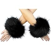 Tongcloud Women's Faux Fur Wrist Cuffs Wrist Warmers Faux Fur Arm Cuffs Winter Warm Warmers for Women Party Costumes Gifts