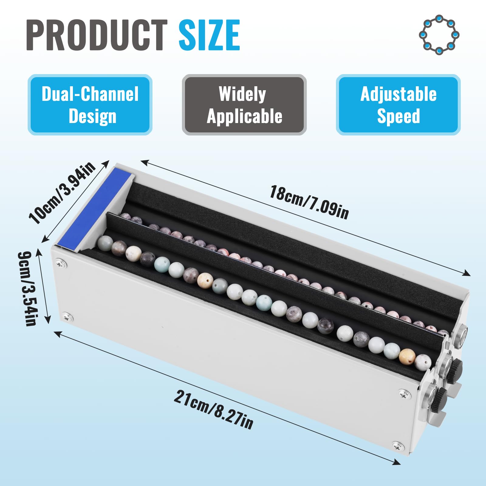 Electric Bead Spinner Stainless Steel Beading Machine for 1.5-17MM Beads 2 Channels Electric Bracelet Spinner Bead Spinner for Jewelry Making Speed Adjustable with Spinner Needles