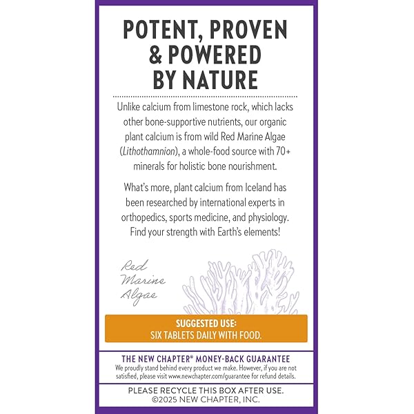 NEW CHAPTER CALCIUM SUPPLEMENT – BONE STRENGTH TINY TABS PLANT-BASED USDA ORGANIC CALCIUM WITH MAGNESIUM, VITAMIN D3+K2, FOR BONE HEALTH & JOINT MOBILITY, HEART SUPPORT, 905 MG DOSE – 240 TINY TABS