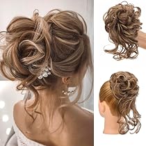 Amazon.com : WZNBBOY Messy Bun Hair Piece Claw Clip Synthetic ...
