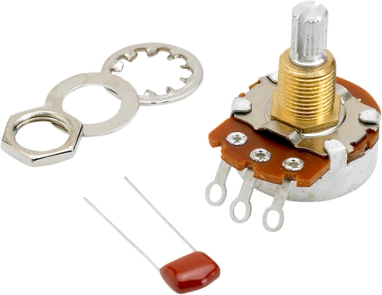 Fender 500K Split Shaft Potentiometer (Vol or Tone), Mehrfarbig