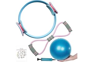 Pilates Equipment Kit, Pilates Ball and Ring Set for Women, Rojinran Pilates Kit Comes with Resistance Bands for Exercise Ful
