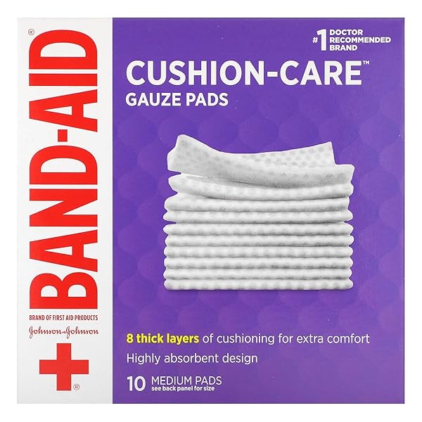 BANDAID JOHNSON 3″X3″ 10CT GAUZE PADS, MULTICOLOR