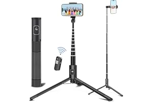 ALPTOY Selfie Stick Tripod, 60 inch Extendable Tripod Stand Phone Tripod Camera Tripod Wireless Remote Shutter Compatible with iPhone 13 12 11 pro Xs Max Xr,Android/Cameras