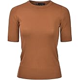 EIMIN Women's Crewneck 1/2 Sleeve Slim Fit Pullover Knit Sweater Top (S-XL)