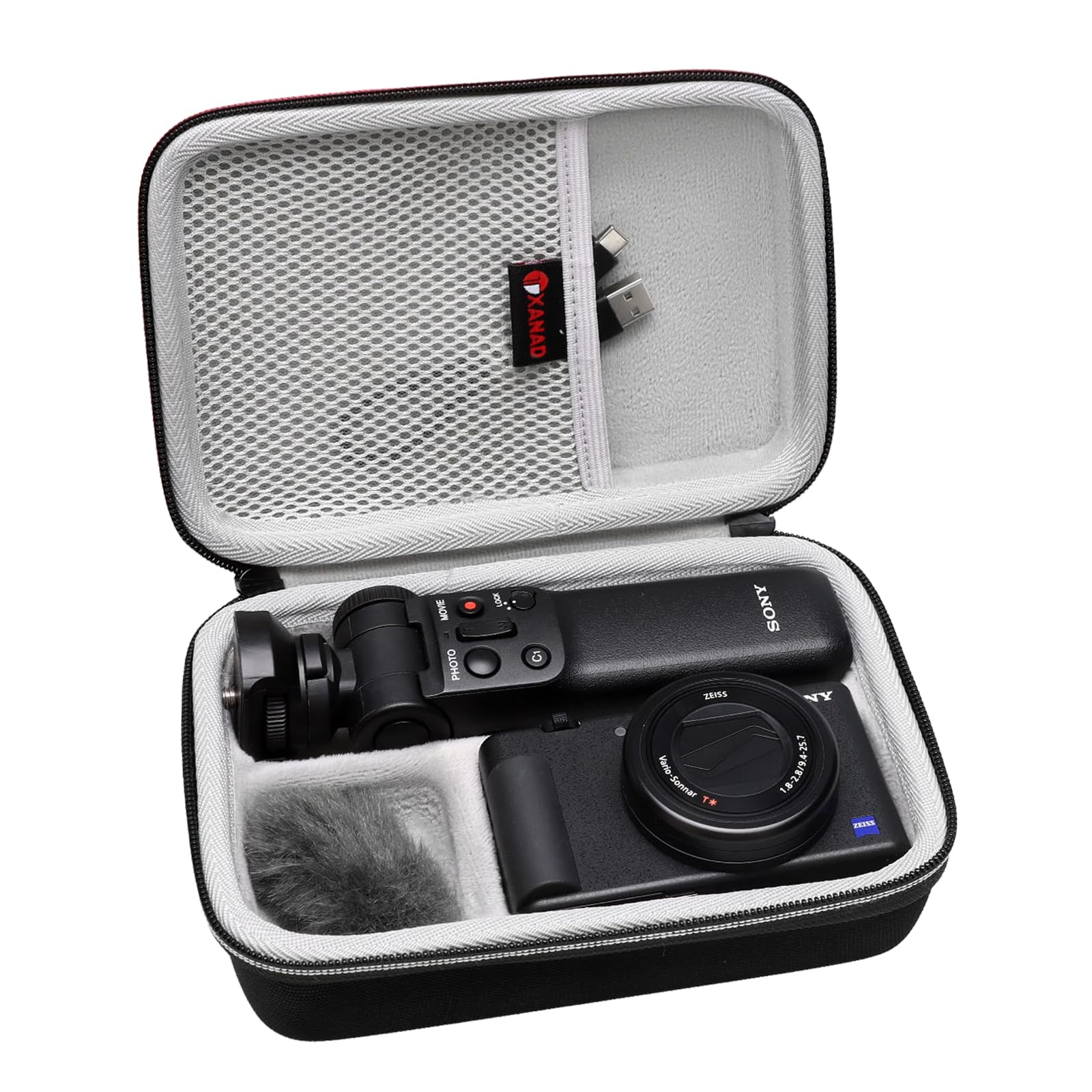 XANAD Hard Case for Sony Alpha ZV-E10 / ZV E10L / 7 III / 7 IV/Alpha 6400 Sony ZV-1F / ZV-1 / ZV-1 II Vlog Camera Kit - Portable Travel Bag (Case Only) Grey — image 1