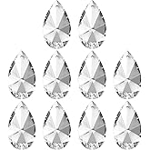 PATIKIL K9 Crystal Pendants Teardrop Beads, 10 Pack 38mm Chandelier Prisms Parts Hanging Beads DIY Lamp for Arts Crafts Decor, Clear