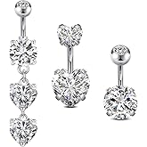 VCMART Belly Button Ring Short Bar Belly Ring Short Belly Button Rings Surgical Steel 6mm Belly Rings for Women Small Belly Button Piercing Navel Rings Piercing Jewelry