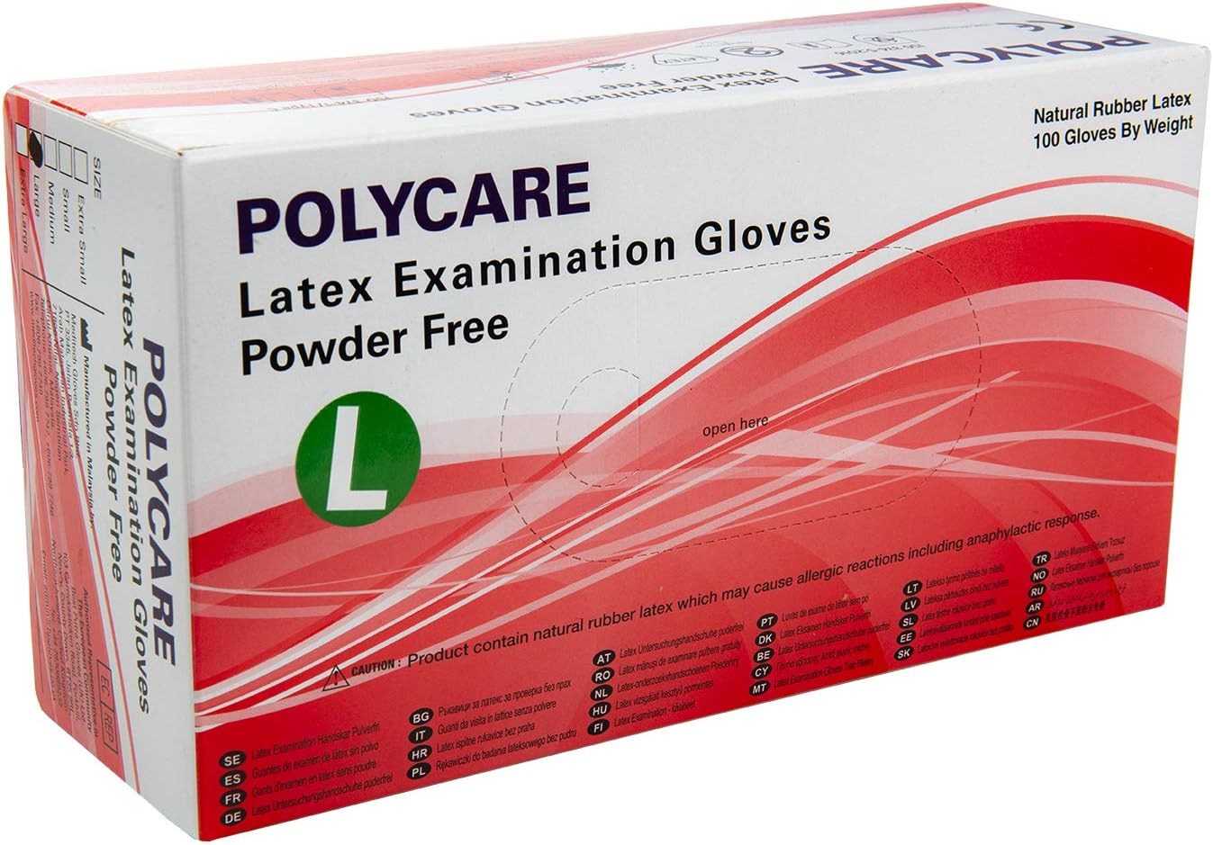 Disposable Medical and Dental, Powder Free Latex Examination Gloves (100, Large)
