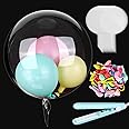 Bounlgsr Bobo Balloon, 20Pcs 24 Inch Largr Clear Bubble Balloon, Small Heat Sealer and 50Pcs Balloon Decoration, Clear Balloon For Stuffing, Birthday Party, DIY, Wedding