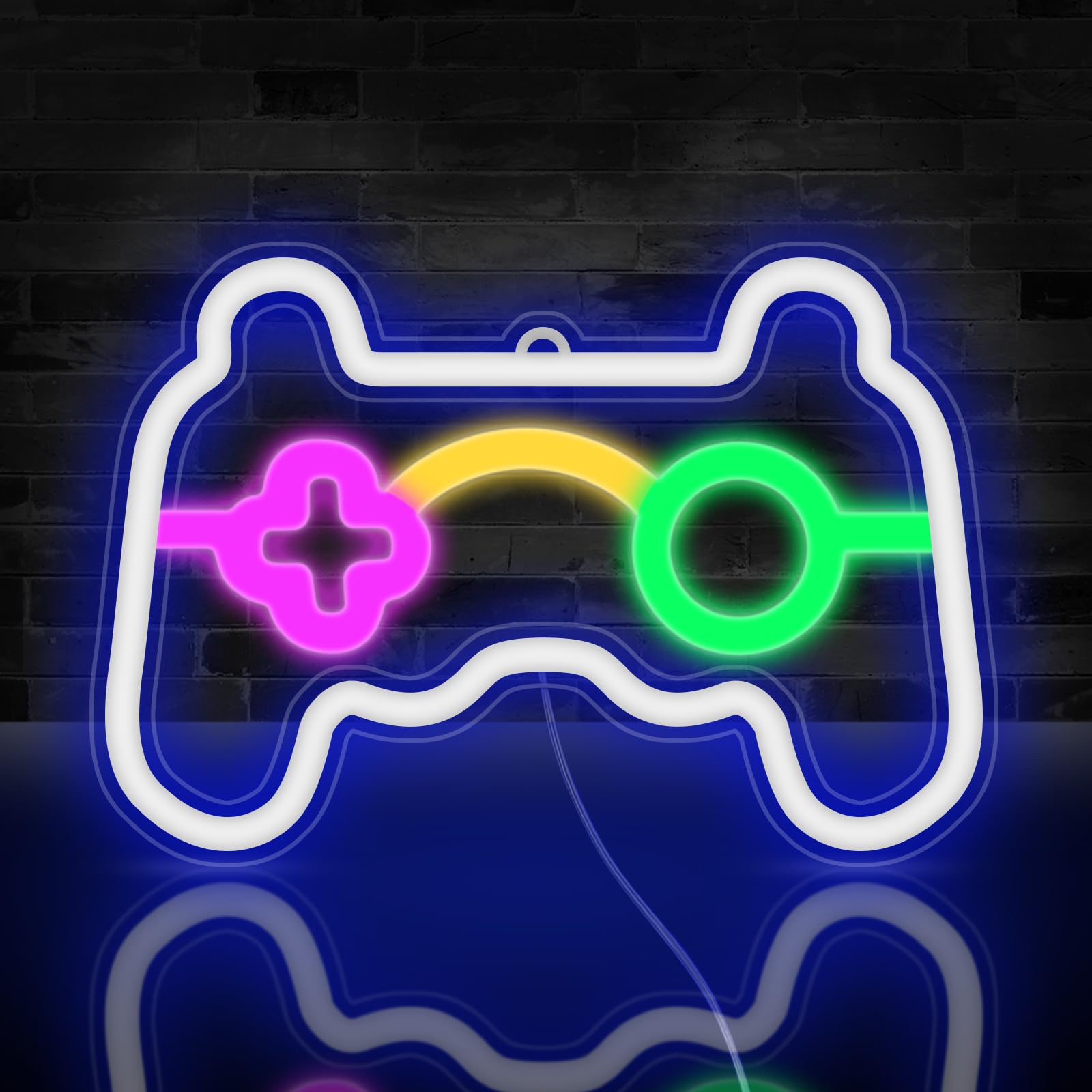 Pagezol Game Neon Sign, Gaming Neon Light Sign Powered by USB, Gamepad Shape LED Neon Signs, Neon Light Gaming LED Lights for Game Room Bedroom Wall Decor Party Decoration