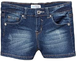 ToBeInStyle Girl's Denim Mini Shorts with Studs and