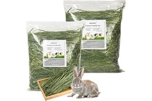 Ohcool Timothy Hay 2.2LBS - Premium Hay for Rabbits Tortoise Guinea Pig Chinchilla - Dust Free Natural Fresh Hay (1.1 lbs, 2 Pack)