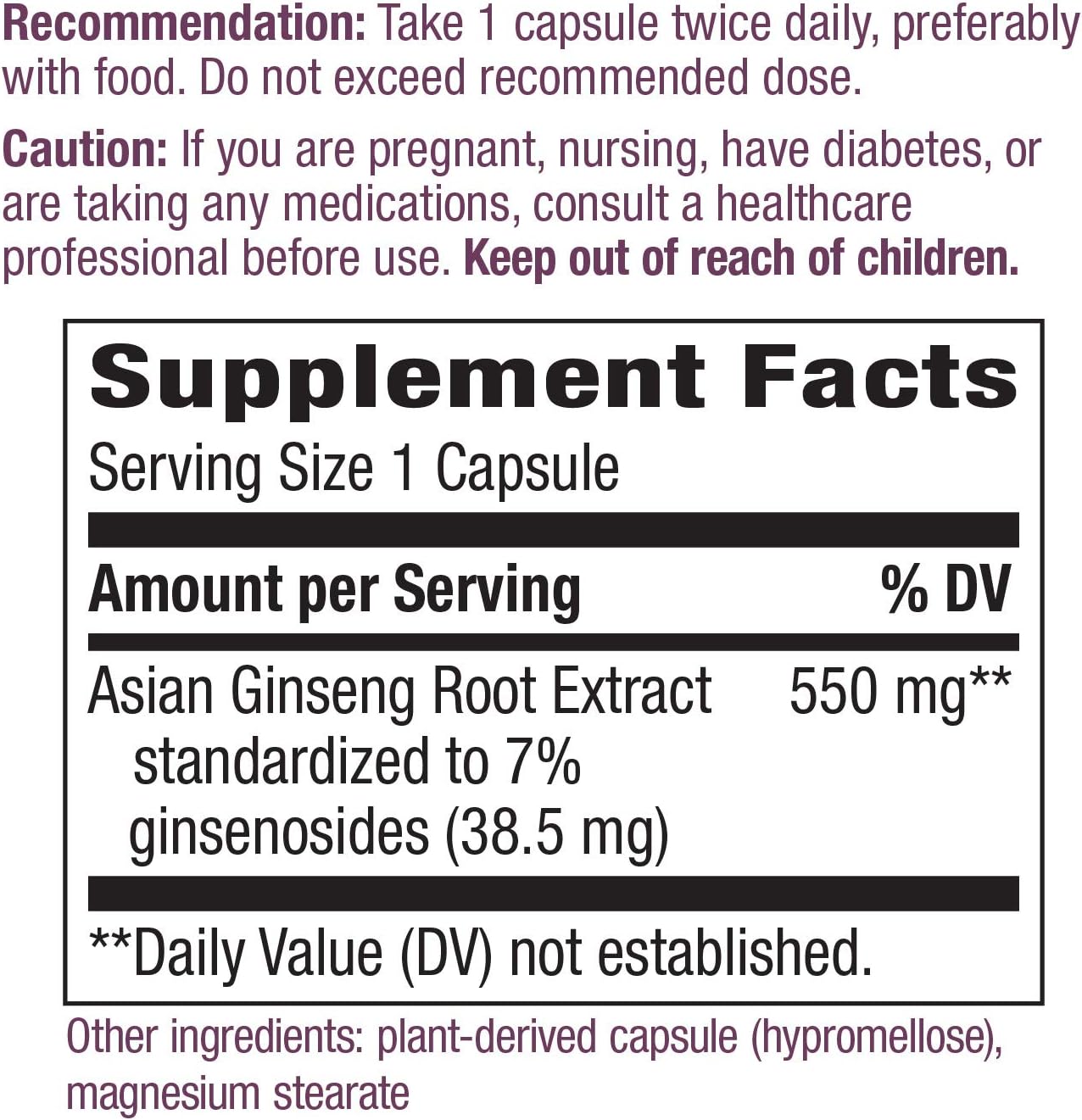 Nature's Way Ginseng, Asian Standardized (Packaging May Vary): Health & Personal Care