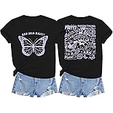 Bad Idea Right Shirt Vintage Graphic Tees for Women Concert Music Pop Rock Album Tour Tshirts Letter Print Top