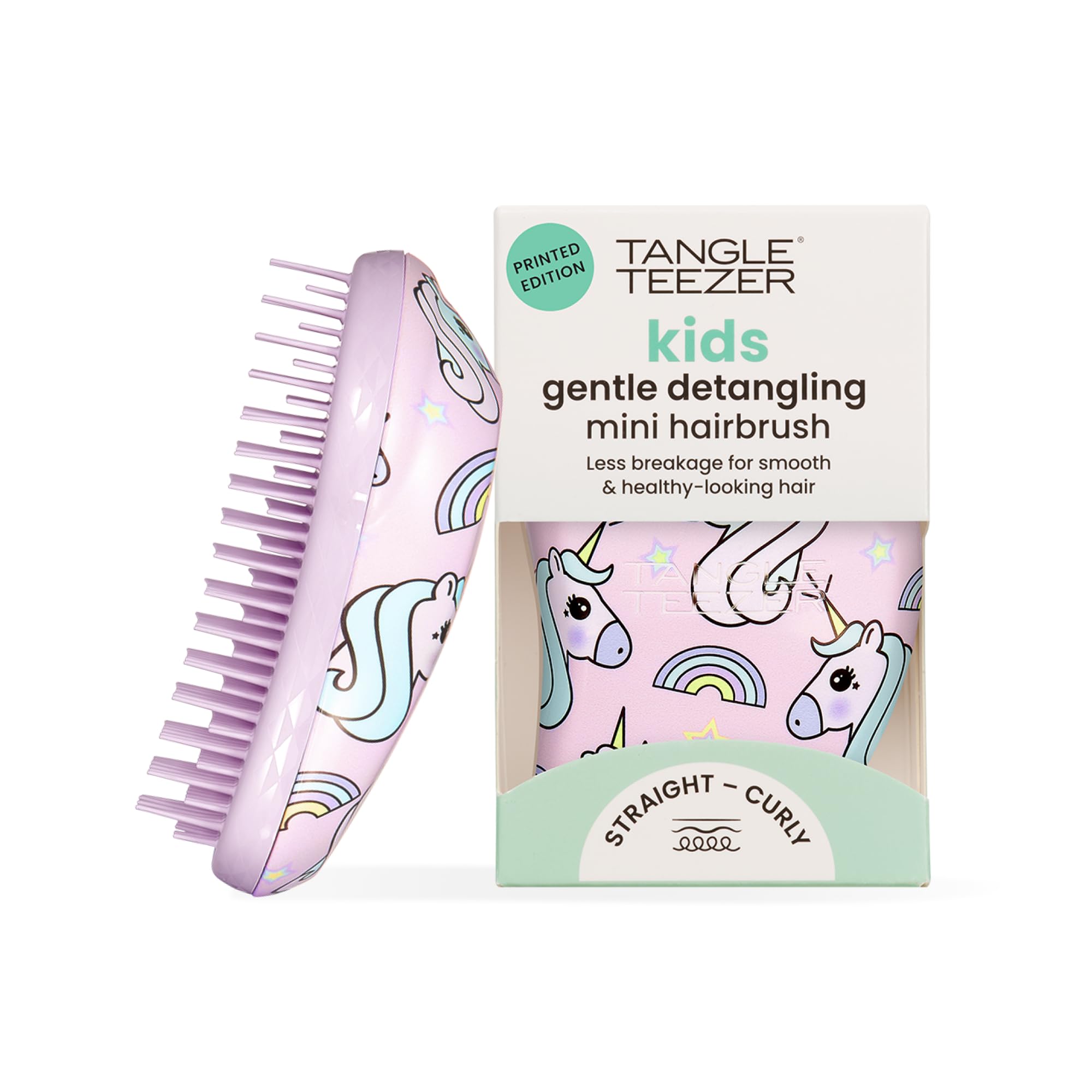 Tangle Teezer Mini Original Hairbrush - For Wet & Dry Hair - Detangling Brush for All Hair Types - Perfect Brush For Kids & Travel - Unicorn Magic