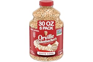 Orville Redenbacher's Popcorn Kernels, White Corn, 6g Fiber Per Serving, Movie Night Supplies, 30 oz. (Pack of 6)