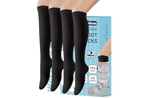Mellbree ﻿Walking Boot Socks, 2Pairs Replacement Socks Liner for Orthopedic Walker Brace Compatible with Air Cam Walkers and Fracture Boot for Men and Women Cast Surgical leg Cover, Black