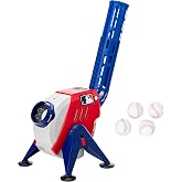 Franklin Sports MLB Power Pitcher Pitching Machine | Adjustable Speeds Up To 20 MPH, 3-Position Angle Adjustment, Includes Foam Practice Balls, Great For Batting Drills