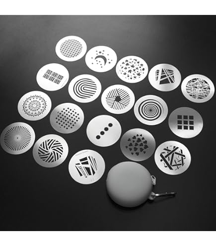 15-piece Round Gobo Kit Optical Snoot 66mm Metal Patterns Photography