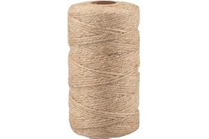 KINGLAKE GARDEN Jute Twine String 328 Feet 1.5MM Thick Natural Twine String Jute Rope for Craft DIY,Bundling,Gardening,Floris