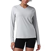Pioneer Camp Women's UV Sun Protection SPF Shirt V Neck UPF 50+ Long Sleeve Workout Tops Quick Dry Rash Guard Hiking Running