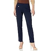 Slim-Sation Womens Petite Wide Band Pull on Ankle Pants