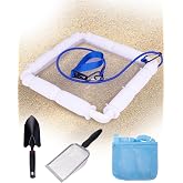 Shark Tooth Sifter Set,Stainless Steel Mesh,Includes Black Shovel,Beach Bag,Beach Mesh Shovel,Lightweight Floating Sand Sifter for Shark Teeth,Durable with Comfortable Grip and Wrist Strap (White)