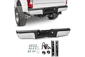 JSBOYAT Rear Bumper Assembly Replacement for 2008-2016 Ford F250 F350 F450 Super Duty Steel Step Back Bumpers w/o Parking Sensor Holes (Chrome) 1 Package Easy to Install