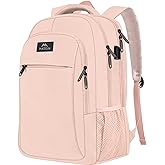 MATEIN 15.6 inch Laptop Backpack, Cute Slim Computer Travel Backpack with USB Port, Carry On Casual Daypack Bag Gifts for Women Teacher Nurse, Pink
