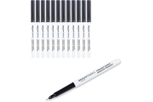 Amazon Basics Ultra Fine Point Permanent Markers, Black, 12-Pack