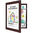 Americanflat 10x12.5 Kids Art Frame - Front Loading Picture Frames Hold 100 Artworks - Use as 8.5x11 Frame with Mat or Display 10x12.5 Artwork Without Mat - My Mini Masterpiece - Mahogany