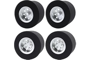 HOBOHY 4Pcs Aluminum Front and Rear Wheels Hub Rims with tire Lining/Built Sponge Kit for Tamiya CW01 Chassis Lunch Box G6-01 Midnight Pumpkin Kingyelow Konghead RC Car Upgrades Parts