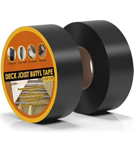 Teflon Tape Butyl Deck Joist Tape 1-5/8" X 50' - 8 Rolls Waterproof Flashing Tape For Wood Protection Butyl Waterproof Deck Beam Flashing Tape - View #6