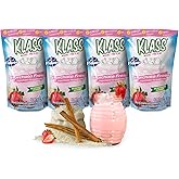 Klass Aguas Frescas | Drink Mix | Horchata & Strawberry Horchata | Flavors From Natural Sources, No Artificial Flavors, With Vitamin C (Makes 7 to 9 Quarts) 14.1 Oz Family Pack (4Pack)