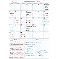Family Calendar Dry Erase Board for Wall - 16.5 x 23.6" Large Monthly Planner Board for Wall: Monthly Organizer & Weekly Menu