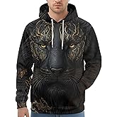 HIVICHI Graphic Hoodies for Men Funny 3D Print Cool Designed Novelty Fashion Pullover Hooded Sweatshirt