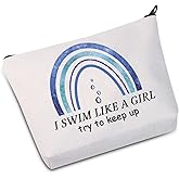 JXGZSO Swim Makeup Bag Swimming Lover I Swim Like A G Try to Keep Up Cosmetic Bag Swim Team Gift (I Swim Like Bag)