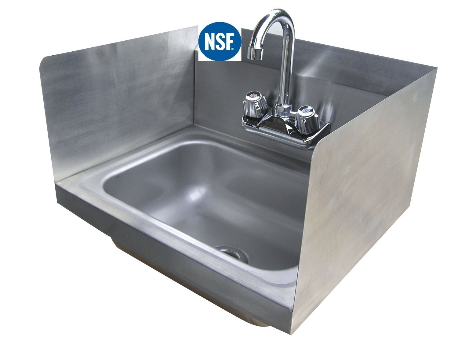 Stainless Steel Hand Sink with Side Splash NSF Commercial Equipment