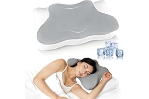 HEM DGPSY Ergo Contour Cervical Neck Pillow with Adjustable Insert, Ultra Neck Shoulder Pain Relief Cooling Pillow for Neck Support, Lab Deep Sleep for Adults Side Sleeper, Memory Foam Bed Back Stomach Pillows