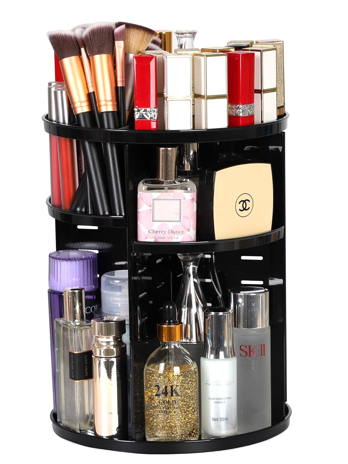 Kootek Rotating Makeup Organizer - 360 Spinning Makeup Storage Rack Adjustable Swivels Cosmetic Organizers Brush Holder Large Capacity with 4 Layers Tray for Bathroom Bedroom Vanity Dresser Room: Beauty