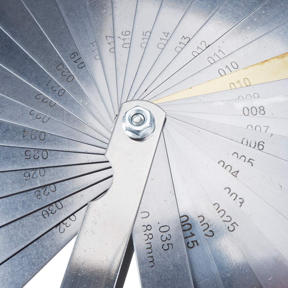 MUYI 32 Blades Feeler Gauge Dual Marked Metric and Imperial Gap Measuring Tool Teaching Feeler