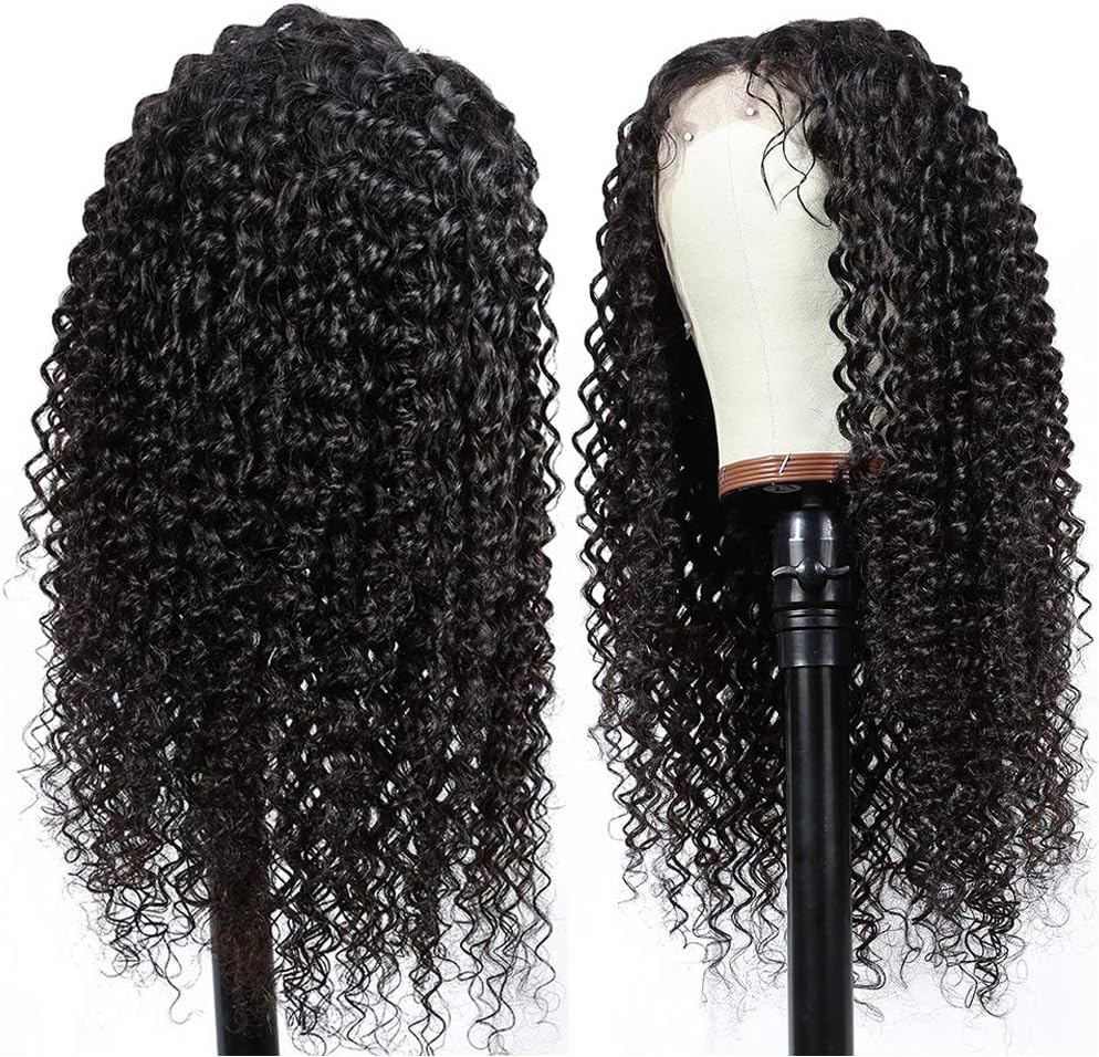 Ayniss Deep Wave Lace Front Wigs Human Hair 150% Density Brazilian Deep Curly Human Hair Wig with Baby Hair Pre Plucked Natural Hairline Wigs for Black Women（20")