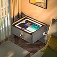 HOMEMORE Floating Nightstand with Charging Station Bedside Table LED Smart Bedside Table Wall Mounted Nightstand Grey