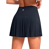 SANTINY 14" Tennis Skirt Skorts for Woman Pleated High Waited Skirts with Built-in Shorts Athletic Golf Skort