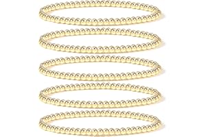 Elegance 11 designs 14K Gold Plated Bead Ball Bracelet Stretchable Elastic Gold Beaded Bracelets for Women